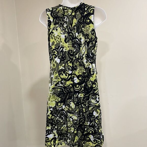 NWOT Madison Layered Abstract Yellow/Black Dress. Size S small 4/6 - Picture 6 of 10